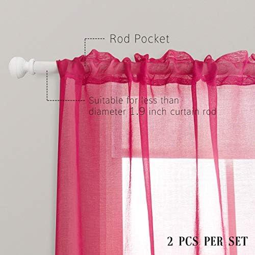 Toava deco cortinas vermelhas vermelhas para quarto sala de estar cozinha sala de garotas filtragem luz semi -pura rosa rosa