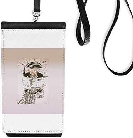 Cem anos de vida humana Art Deco Gift Fashion Phone Cartlet Bolsa pendurada bolsa móvel bolso preto