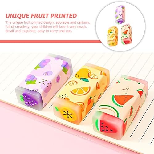 Cabilock Mini Erasers Mini Erasers Kids Lápis KIRS PARATIONÁRIOS 12PCS FRUITOS PINTURA DE AGRATOS DE AGRATONES Gretos para crianças