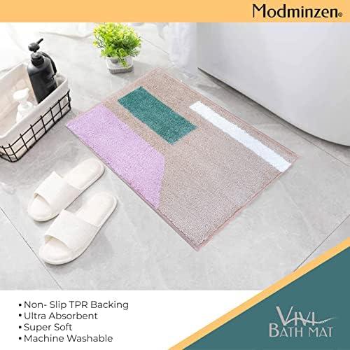 Modminzen Banheiro Tapete, tapete de banho não deslizante, tapetes de banho grossos e macios e duráveis ​​para o banheiro, mais fácil