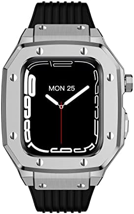 Ekins para Apple Watch Band Series 7 45mm Ligante da caixa de relógios 44 mm 42mm Modificação de moldura de metal Acessórios para
