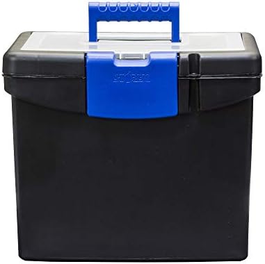 Caixa de arquivo Storex com caixa de armazenamento XL, 11 x13.3 x10.9 , preto, azul