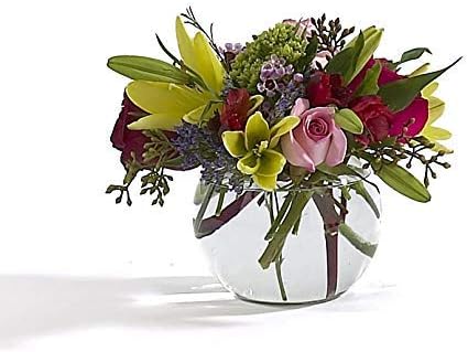 Floral Supply Online - Rose Bowls and Flower Guide Livreto - Vasos redondos de vidro para casamentos, eventos, decoração, arranjos, flores, escritório ou decoração de casa.