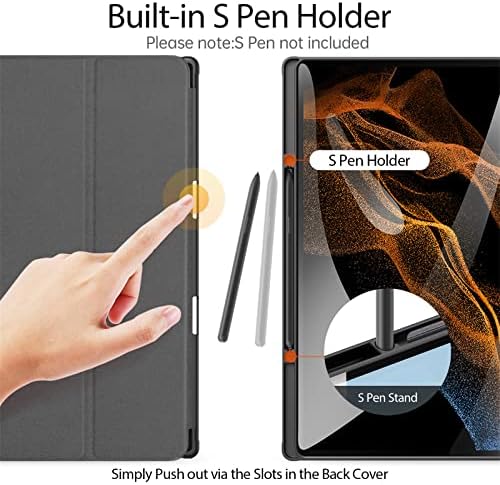 Caso Adirmi para Samsung Galaxy Tab S8 Ultra 14,6 polegada 2022, suporte de tríferto esbelto com acessório magnético conveniente