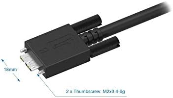 NewNex USB 3.0 A/M a Micro B/M com cabo de trava de parafuso duplo, 3M, SuperSpeed ​​suportado, USB3 Vision Camera Compatível