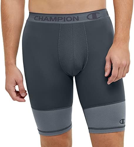 Campeão de shorts de compressão masculina com bolsa de suporte total, MVP, umidade, 6 e 9