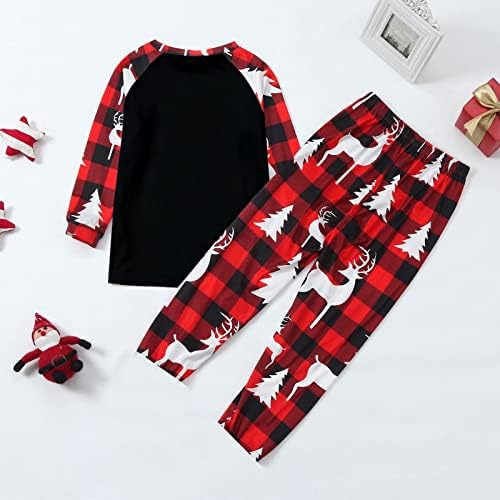 Conjuntos de pijamas da família de Natal Conjuntos PJS Xmas Loungewear Conjunto de roupas de Natal de moda com rena de alces impressão