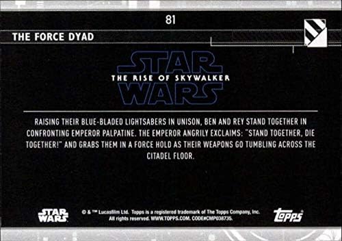 2020 Topps Star Wars The Rise of Skywalker Série 281 The Force Dyad Rey, Kylo Ren Card