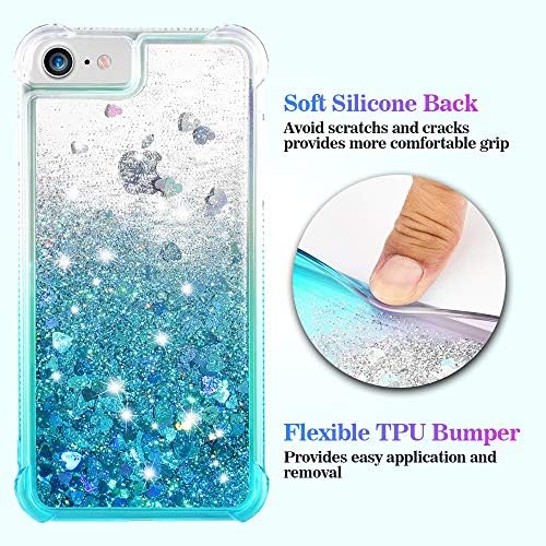 Ruky iPhone 7 8 Case, iPhone SE 2022 Case, Gradiente Glitter Glitter Glitter Fling Bling Sparkle Soft TPU Protetive Girls Mulheres