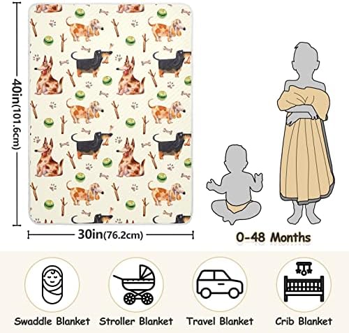 Cobertor de pão de cachorro fofo cobertor de algodão para bebês, recebendo cobertor, cobertor leve e macio para berço,