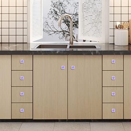 Tbouobt 12 botões de armário de embalagem botões de gaveta botões de armário de cozinha, botões para armários e gavetas, padronização de escala azul roxa de sereia