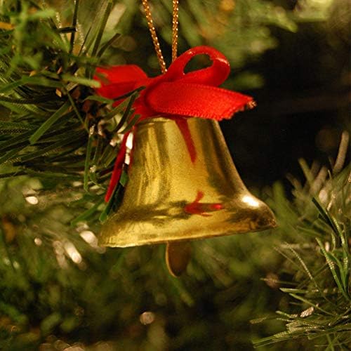 Nuobesty Decor vintage 40pcs Christmas Metal Sleigh Bell Tree Christmas Ornamentos de férias Decorações penduradas para a festa de natal Favorias vintage Ornamentos