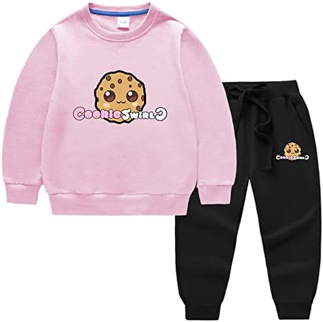 Narkoox Pister Boys Girls Cookie Swirl C Capuz de pingo fofo com calças de corrida Tracksuit, cotonete de moletom com