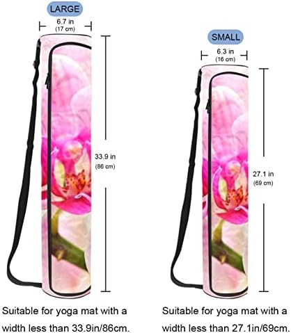 Orquídeas rosa Blossom Yoga Mat Bags Full-Zip Yoga Carry Bag para homens, Exercício de ioga transportadora com cinta ajustável