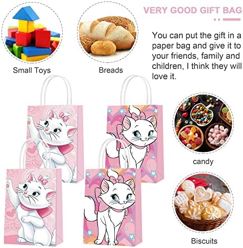 16 PCs Marie Aristocats Party Party Paper Gift Sacos, 2 Styles Party Favor Favor