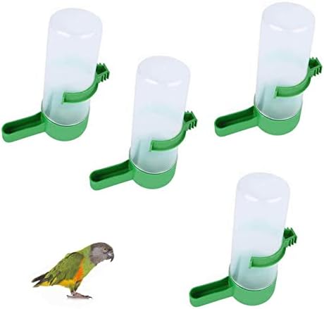 4 PCs alimentadores de água de pássaros dispensadores de água de pássaros recipientes automáticos de água para pássaros para pequenos papagaios médios pavor cacatua periquito cockatiel gage acessórios