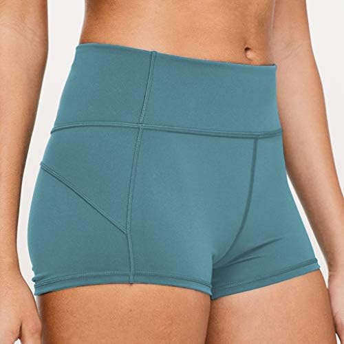 Shorts casuais casuais femininos, calça de ioga de cintura alta ultra esticada