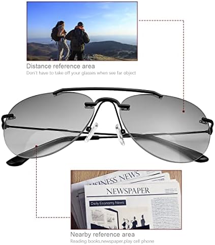 Yimi 2 pares de óculos de sol Bifocal Leitura UV400 Readers do sol ao ar livre Sombras Belas azuis de bloqueio de luz para