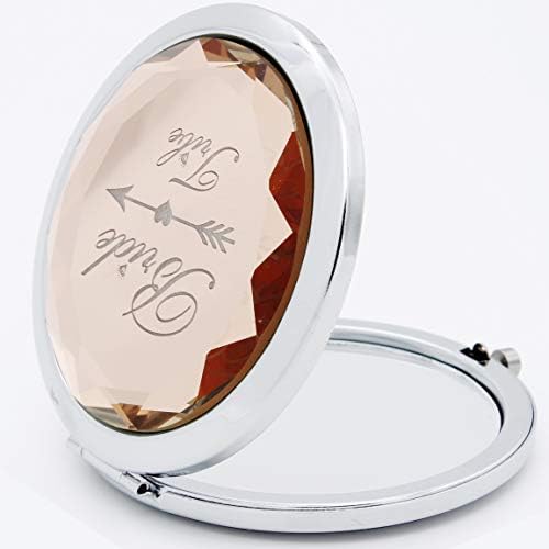 Pacote de 12 espelhos de maquiagem de bolso compacto conjunto incluem 1 noiva para ser espelhado 11 espelhos da tribo