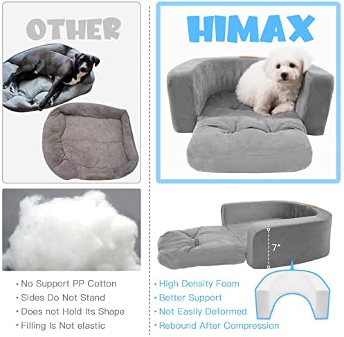 Sofá de cachorro Himax Bed para cães médios, bolo de cachorro Bolster, cama de cachorro médio com lados, animais de estimação até 25
