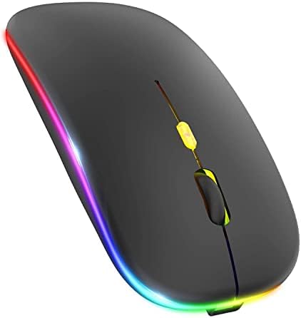 Mouse sem fio LED, mouse de escritório óptico móvel portátil portátil de mouse portátil portátil de 2,4g com receptor