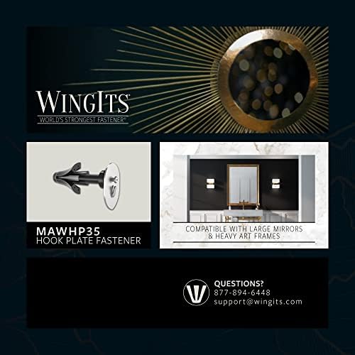 Wingits rc-mawhp35-6 âncora de parede oca Master, preto, 6 contagem