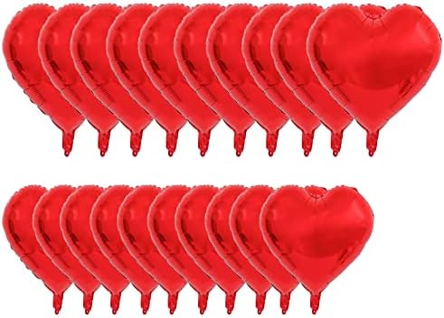 EKOROPSHOP 20 peças Red Heart Foil Balloons