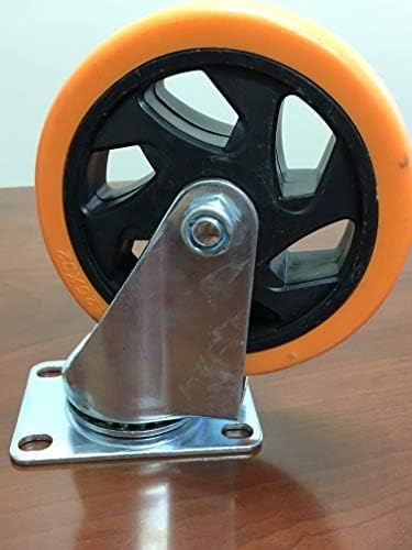 4 rodízios de placa giratória de 5 de serviço de ferro fundido pesado hub núcleo de roda poli non skid marca