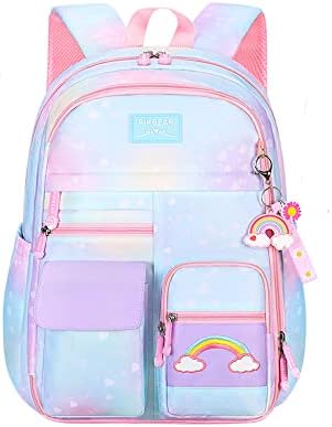 Mochila Rainbow de Diwenlan para meninas de grande capacidade Laptop mochilas de laptop de estador de bookbag de bookbag Princess