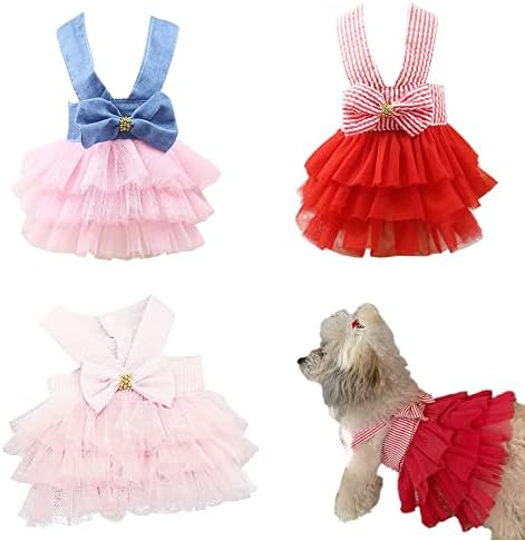 CLOPON LOFE HALTER HALTER BOWKNOT TUTU Vestido de cachorro roupas de cachorro garotas cães yorkie figurino