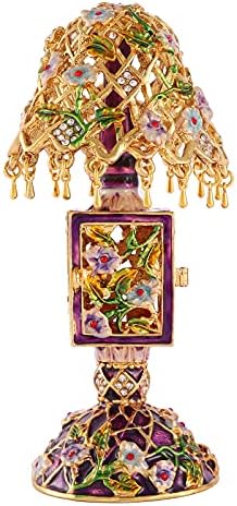 Fassino Caixa de bugigangas de jóias de luminária de mesa vintage com ornamentos de mão clássicos de ar livre Ornamentos