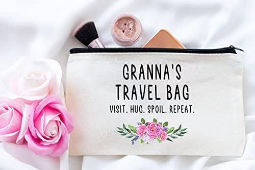 Htdesigns Granna Travel Bag - Granna Gift - Grandma Makeup Bag - Presente de aniversário Granna - Grente do dia da mãe - Bolsa