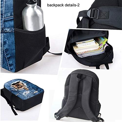 Abraço IDEA Vaca Gunflower Children Backpack Conjunto de 2 peças Laptop de 17 polegadas Livro e lancheira isolada reutilizável