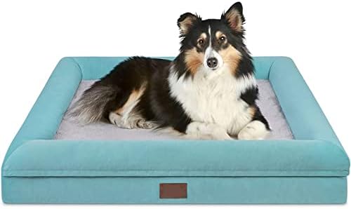 Cama de cachorro grande ortopédica - Cama de animais de estimação de espuma de memória removível com tampa lavável - verde