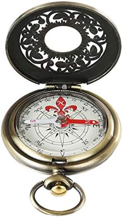 Walnuta Vintage Bronze Compass Watch Pocket Pocket Design ao ar livre Navegação de caminhada garoto presente retro metal portátil bússola