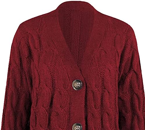 Slucas Fragarn Plus Size para mulheres, Cardigan de retalhos feminino Boho Manga longa Aberta Tiles de malha frontal Bolsos de