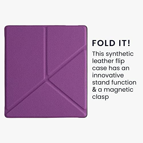 Case de origami kwmobile compatível com o Kindle Oasis 10. Generation - Case Ultra Slim Fit PU Cover com suporte - Violet