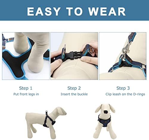 Micamio Soft Mesh Puppy Churness and Leash Set, ajustável e confortável acolchoado para treinamento e corrida ao ar livre, arreios