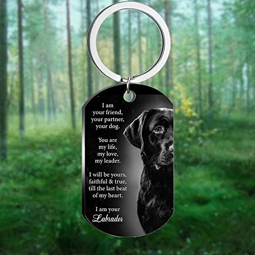 AOXSTNO LABRADOR DOG PENENTE PENELECIMENTO DE CABELO DE CABELO I SOU SEU AMIGO Eu sou seu Labrador Pet Memorial Key-ring