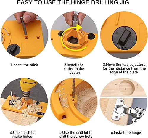 FUVTORY 35mm Mingled Hinge Hinge Jig Kit Drill Brill Hole Locator Ferramenta de madeira para dobradiças da porta do armário