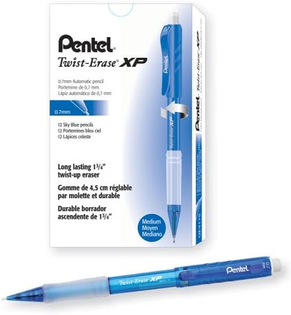 Pentel Twist-erase Express Lápis mecânico, 0,5 mm, cores variadas de barril, 4 pacote