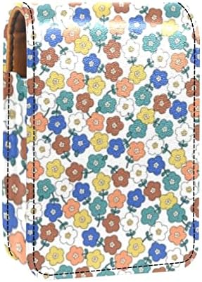 Caixa de batom de oryuekan com espelho bolsa de maquiagem portátil fofa, bolsa cosmética, floral floral pastoreado adorável