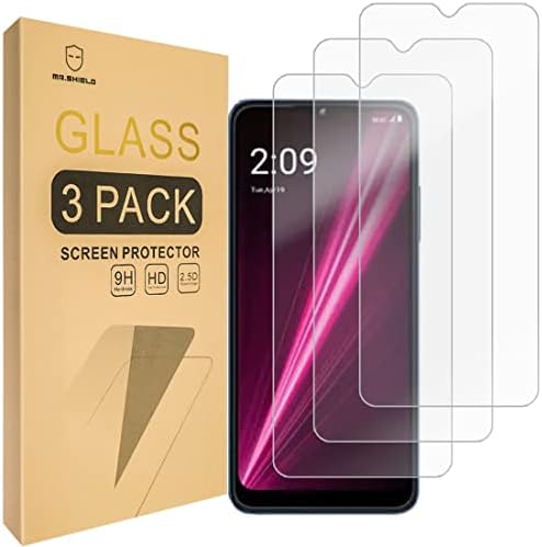 Mr.Shield [3-Pack] projetado para T-Mobile Revvl 6 5G [vidro temperado] [Japão de vidro com dureza 9H] Protetor de tela com substituição ao longo da vida