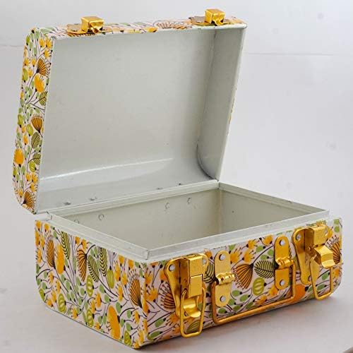 Handsrafts HandiCrafts Vintage Metal Metal Turnk Jewellery & Trinket Storage Box - Multiplousturesam Sacate Saving Organizer
