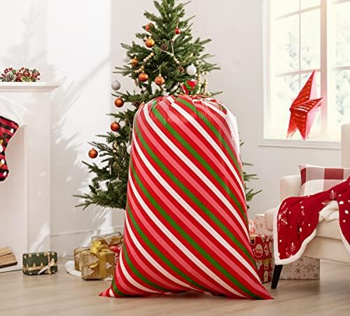 JoyBest 6 PCs grandes sacolas de presente de Natal, 56 x 36 polegadas de sacolas gigantes de presente com cordas de barbante