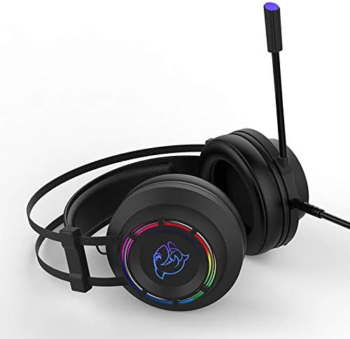 First Blood apenas jogo. Fone de ouvido PS4 de fone de ouvido de jogo DHG160 com som surround 7.1, microfone de cancelamento de ruído, luz RGB, apenas cabo USB, preto