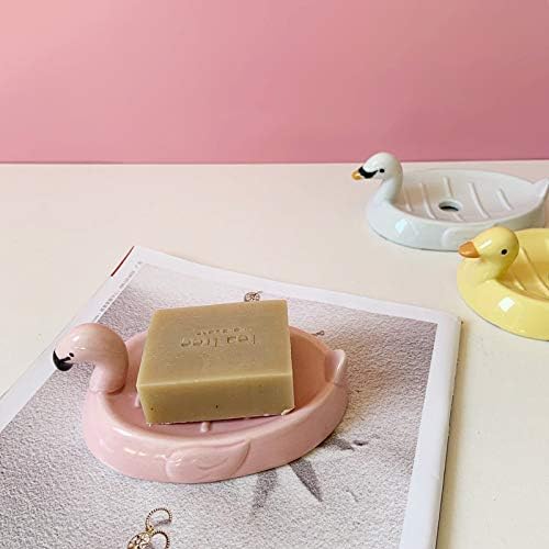 Jhnif Ceramic Cute Flamingo Soop Soap Soap, rosa