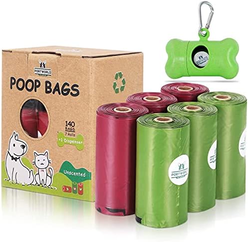 Bolsa de cocô de cachorro Portworld, sacos de cachorro biodegradáveis ​​ecológicos para cocô, sacos de resíduos de cães
