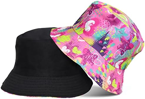 LittleMax Bucket Hat for Mull Men, adolescentes, Double Side Wear Double Wear Outdoor Fisherman Hat Sun Cap Viagem