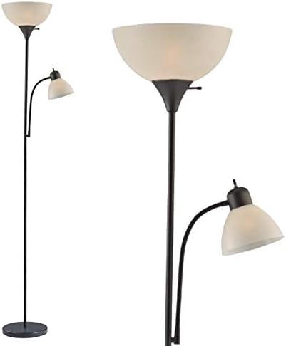 Lâmpada de piso preto ajustável com luz de leitura por LightAccents - Susan Modern Standing Lamp para sala de estar/lâmpada
